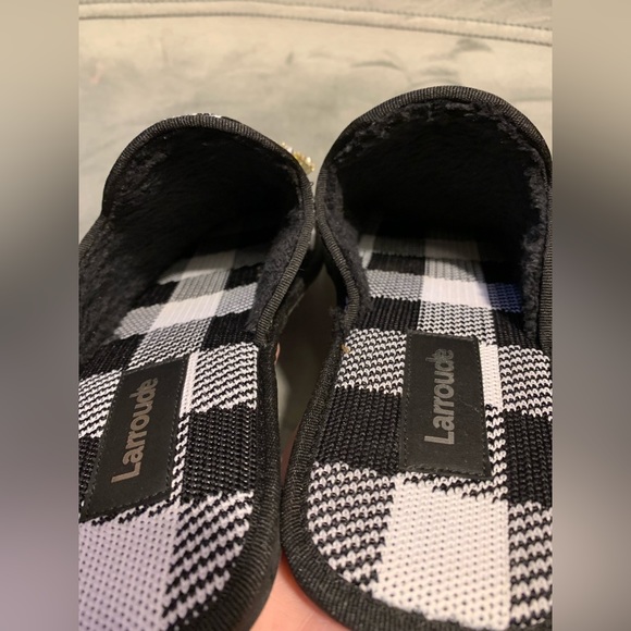 Larroude black gingham slipper mule size 7 New - Picture 4 of 5